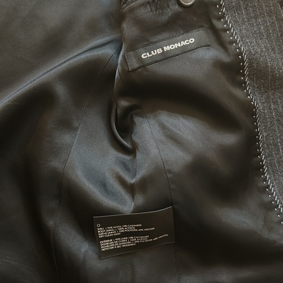 Club Monaco Pinstripe Blazer - Wool & Cashmere - Size 36 - Picture 3 of 3